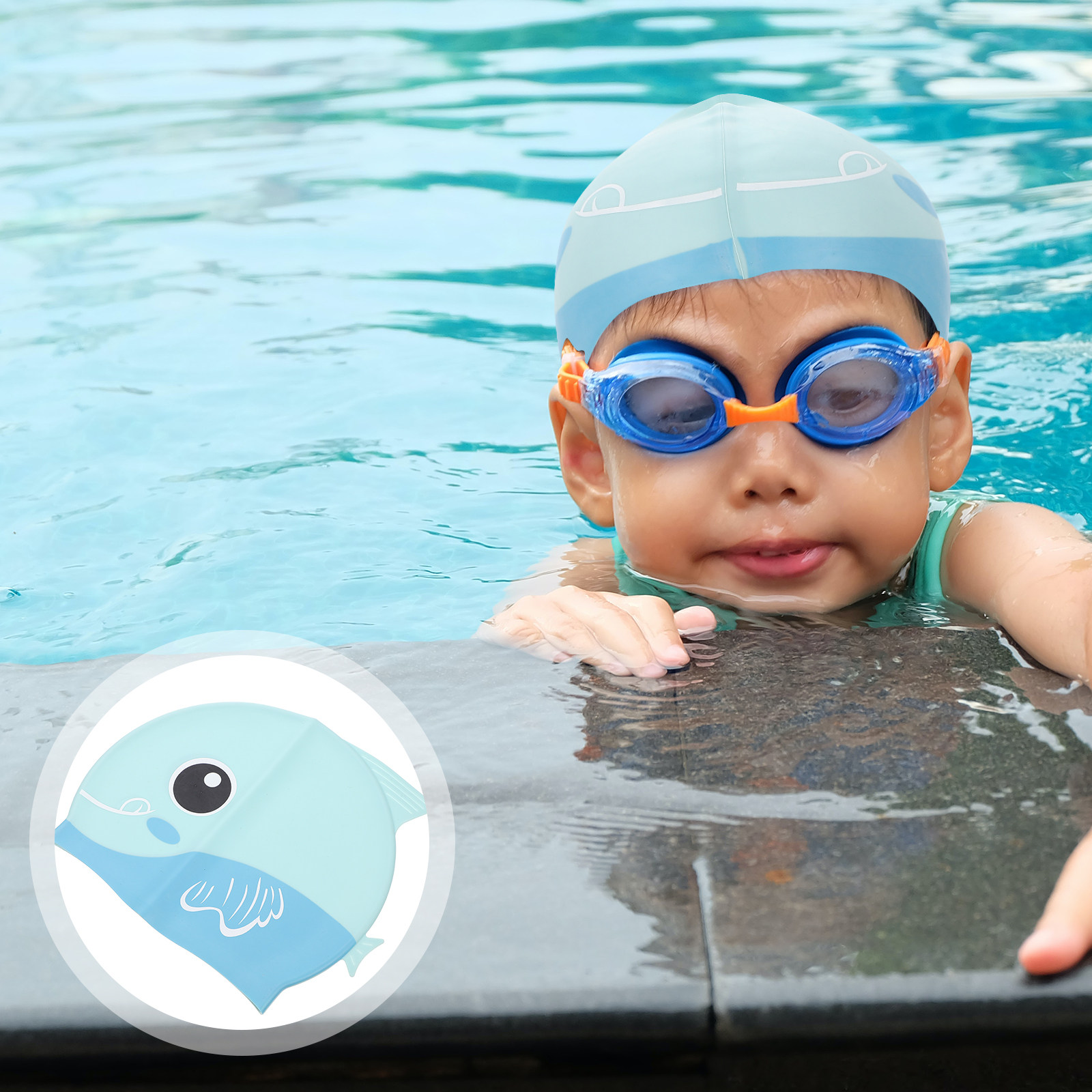 Swim Cap Silicone - Kids Silicone Swim Cap with Extended