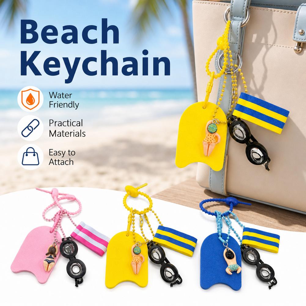 Cute Swimming Theme Keychain M - Swimming Kickboard review and price
